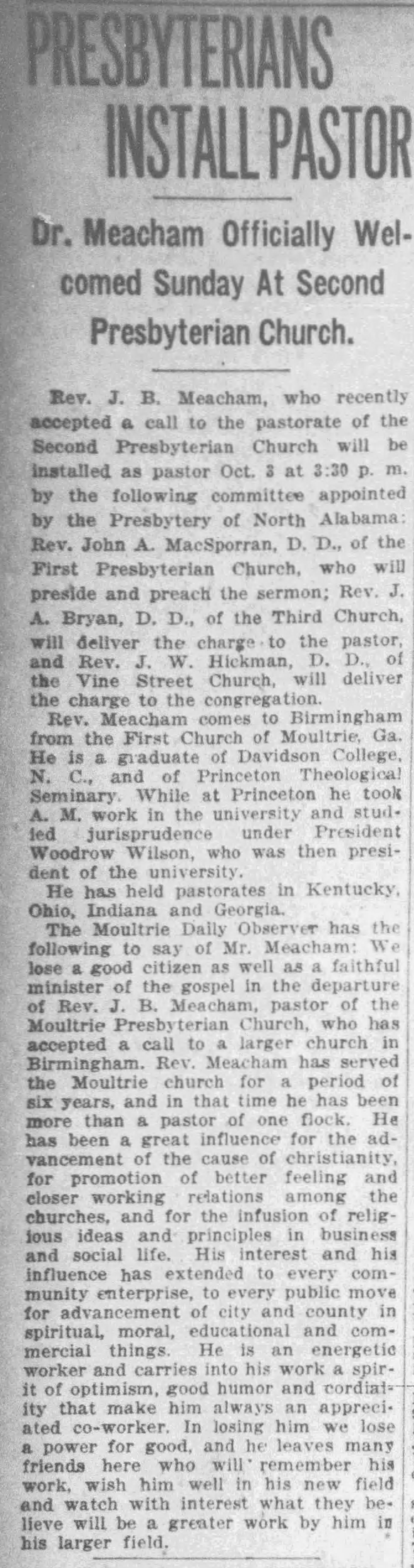 Presbyterians Install Pastor